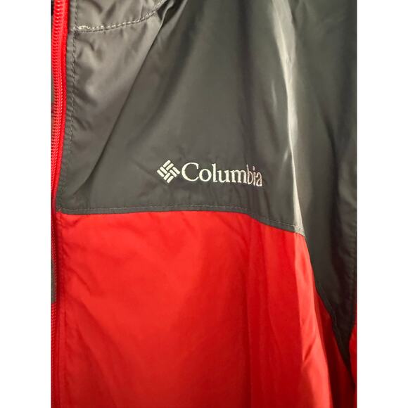Columbia Red Glennaker Lake Rain Full Zip-Up Hooded Jacket Coat Men's Size Large - Picture 3 of 6